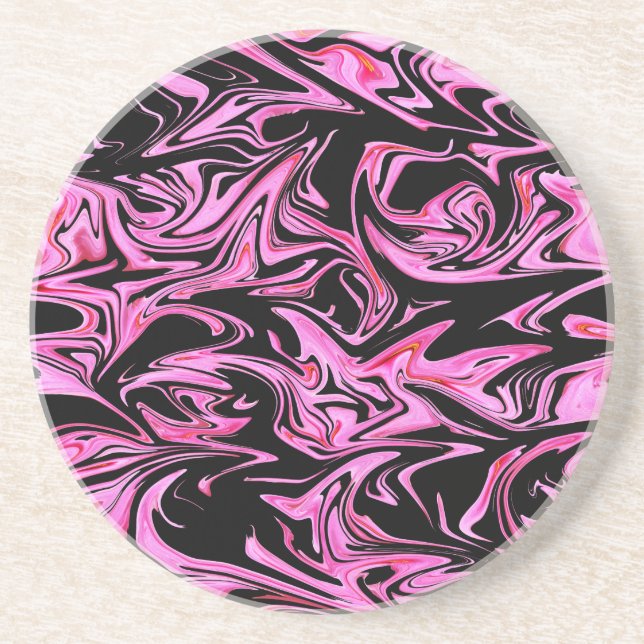 Purple And Black Marble Pattern, Coaster (Front)