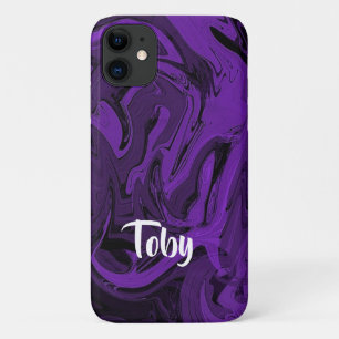 Purple and black marble polished Case-Mate iPhone case