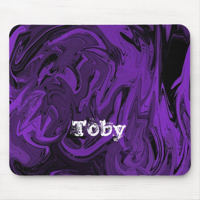 Purple and black marble polished mouse pad (Front)