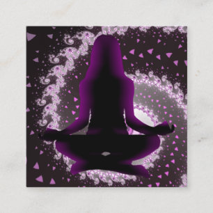 Purple and Black Mediation Yoga Business Cards