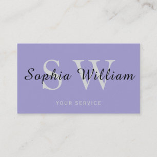 Purple and black minimal modern Business Calling Card