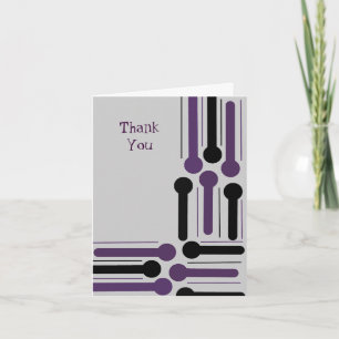 Purple and Black Modern Thank You Card