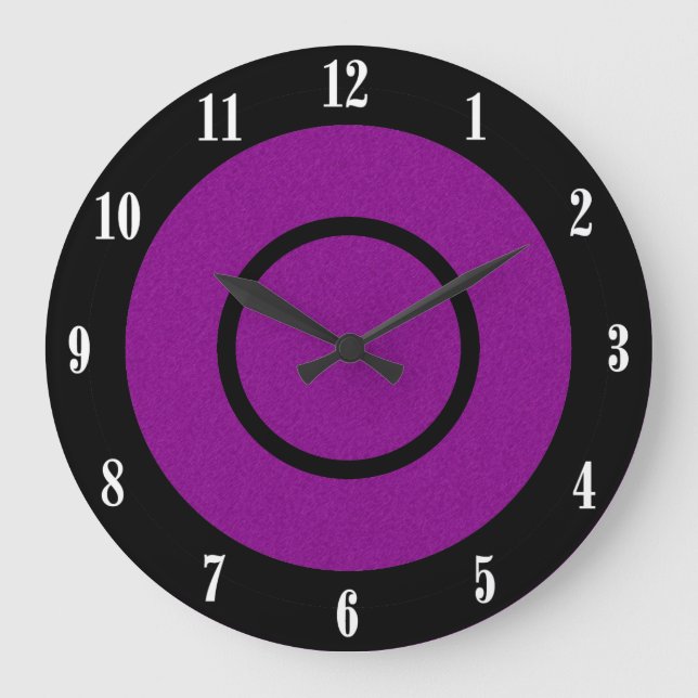 Purple and Black Modern Wall Clock (Front)