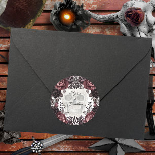 Purple And Black Moody Dark Wedding  Classic Round Sticker