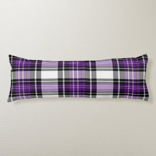 Purple And Black Plaid Body Cushion