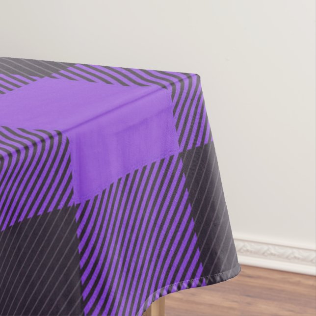 Purple And Black Plaid  Tablecloth (In Situ)