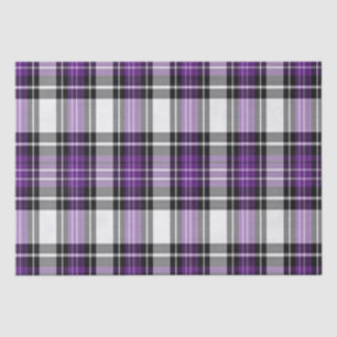 Purple And Black Plaid Tissue Paper