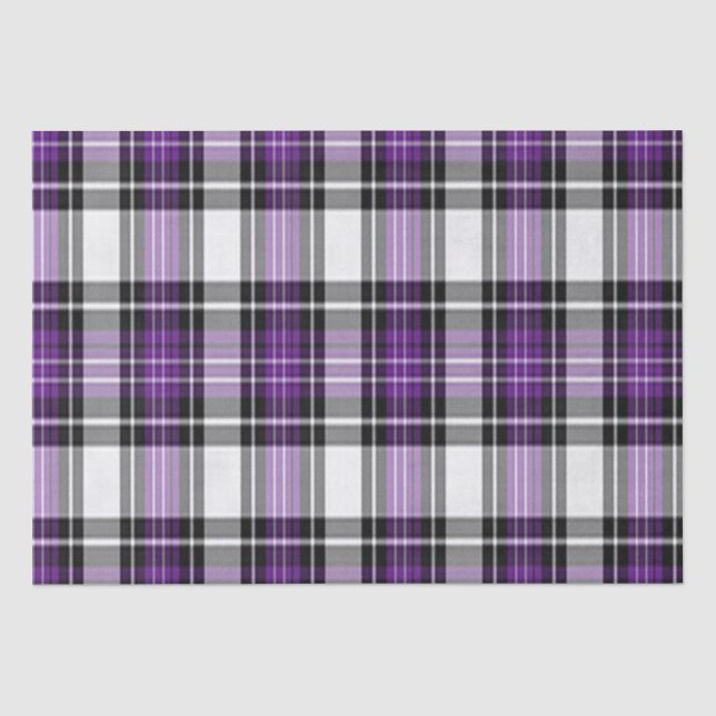 Purple And Black Plaid Tissue Paper (Front)