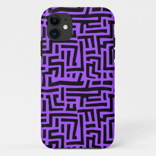 Purple And Black Pop Art Maze Pattern Case-Mate iPhone Case