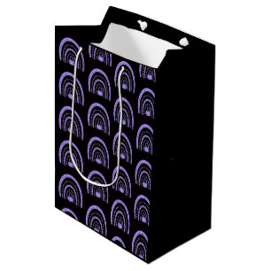 Purple and Black Rainbows Bats Black Halloween Medium Gift Bag