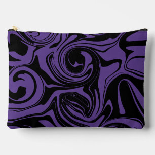 Purple and Black retro marble swirl Accessory Pouch
