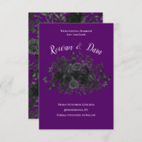 Purple and Black Rose Gothic Wedding Save the Date
