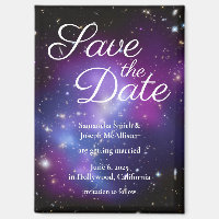Purple and Black Space Photo Save the Date