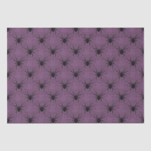 Purple and Black Spiders Pattern Halloween Tissue Paper
