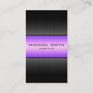 Purple and Black Stainless Steel Metal Business Card