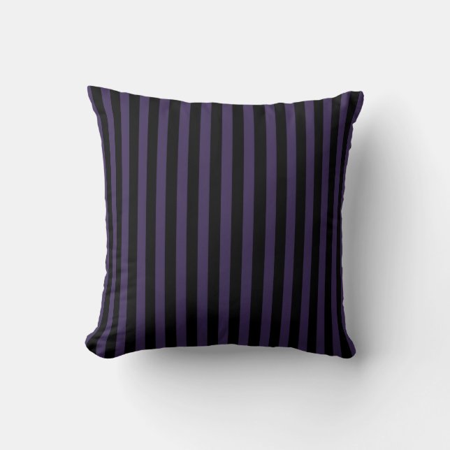 Purple and black stripe cushion (Front)