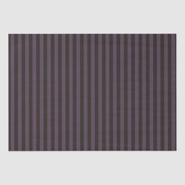 Purple and Black Stripes Pattern Halloween Tissue Paper (Front)