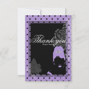Purple and black Thank You Card