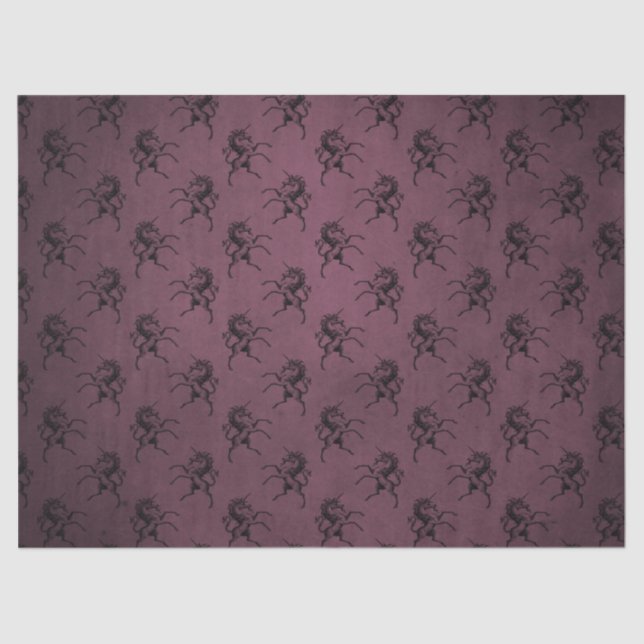 Purple and Black Unicorn Tissue Paper (Front)
