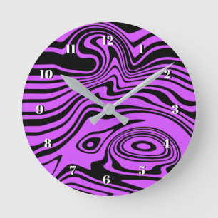 Purple and Black Wall Clock
