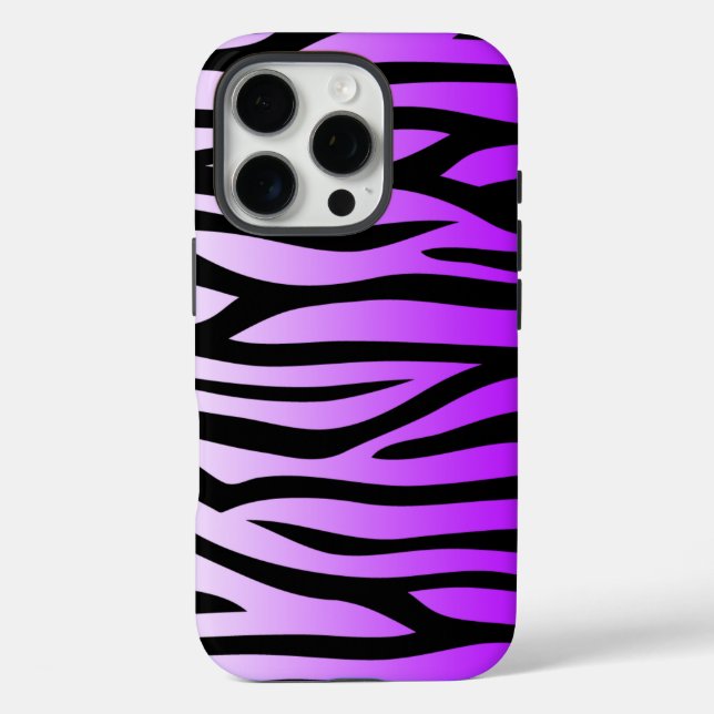 Purple and Black Zebra Pattern Case-Mate iPhone Case (Back)