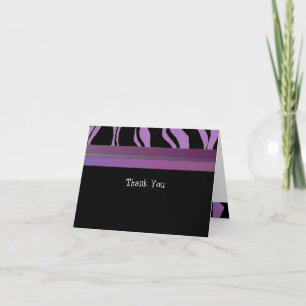 Purple and Black Zebra Stripe Thank You Card
