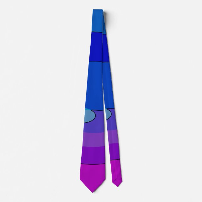 Purple And Blue Abstract 1007 Tie (Front)