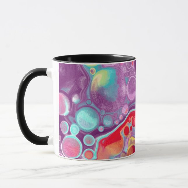 Purple and Blue Abstract Art  Mug (Left)