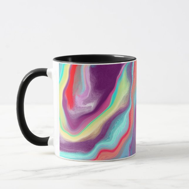 Purple and Blue Abstract Art  Mug (Left)