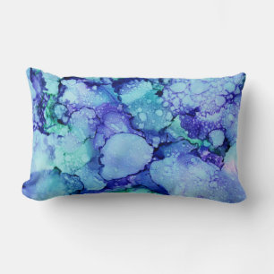 Purple and blue abstract painting lumbar cushion