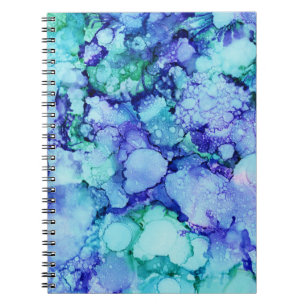 Purple and blue abstract painting notebook