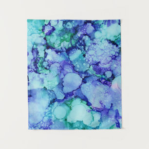 Purple and blue abstract painting tapestry