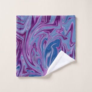 Purple and blue abstract painting wash cloth