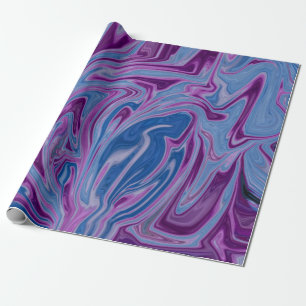 Purple and blue abstract painting wrapping paper