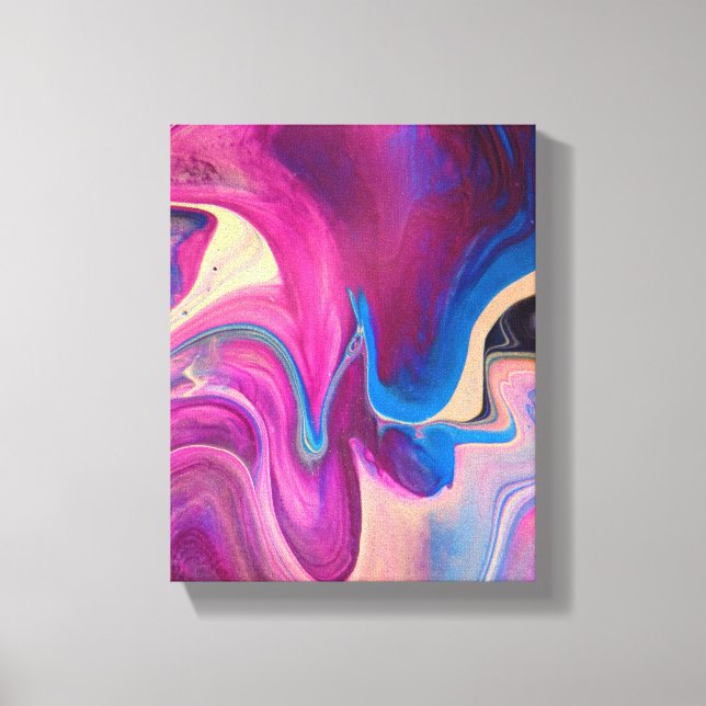 Purple and Blue Acrylic Painting Canvas Print (Front)