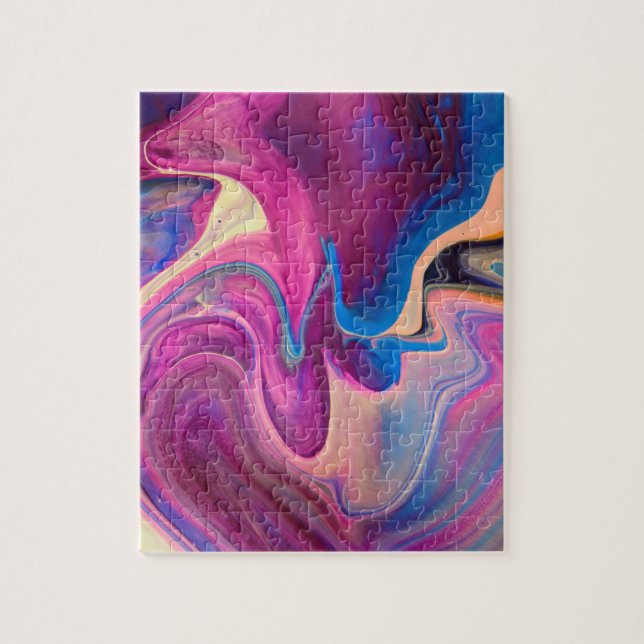 Purple and Blue Acrylic Painting Jigsaw Puzzle (Vertical)