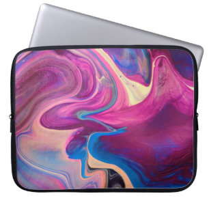 Purple and Blue Acrylic Painting Laptop Sleeve