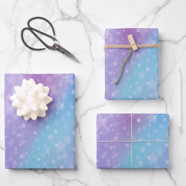 Purple And Blue Background Wrapping Paper Sheet (Front)