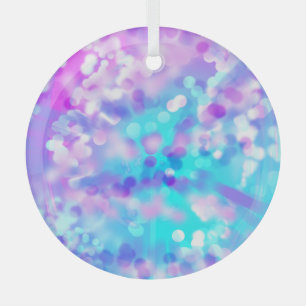 Purple And Blue Bokeh 7518 Glass Tree Decoration