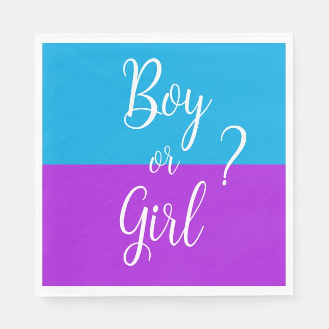 Purple and Blue Boy or Girl  Napkin (Front)