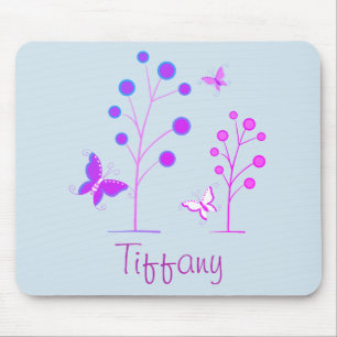 Purple and Blue Butterflies Mouse Pad