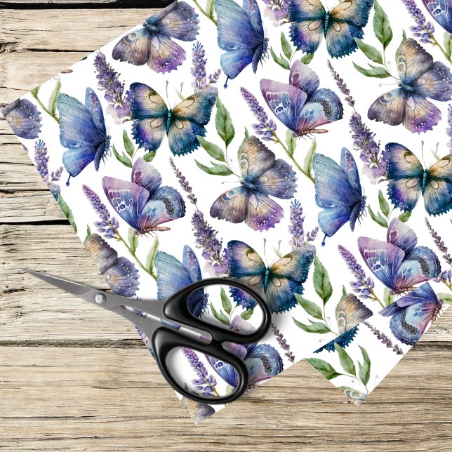 purple and blue butterfly pattern tissue paper (Creator Uploaded)