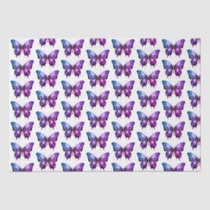 Purple and Blue Butterfly White Pattern Halloween Tissue Paper