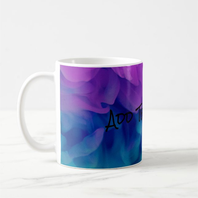 Purple and Blue Digital Smoke Coffee Mug (Left)