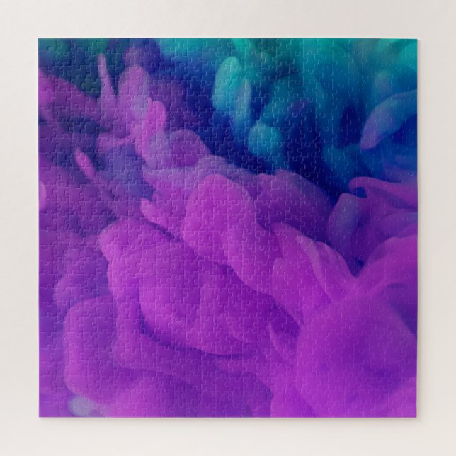 Purple and Blue Digital Smoke Jigsaw Puzzle (Vertical)