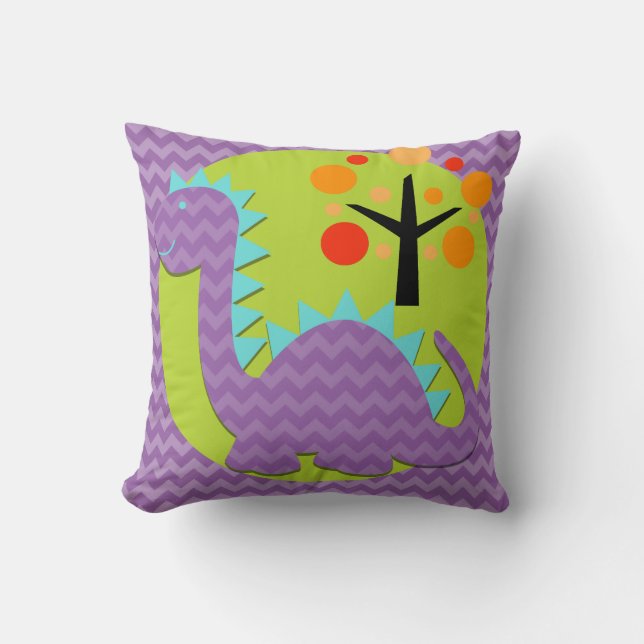 Purple and Blue Dragon Throw Pillow (Front)