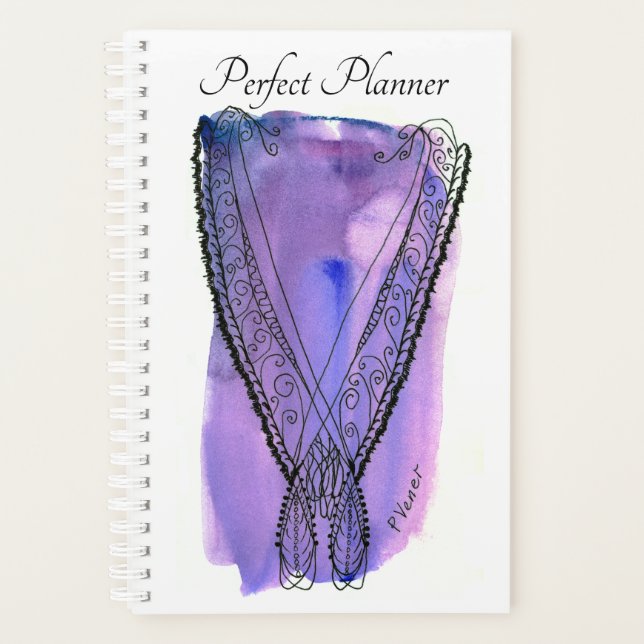 Purple and Blue Fantasy Necklace Planner (Front)