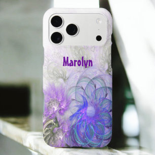 Purple and Blue Floral Abstract Artwork