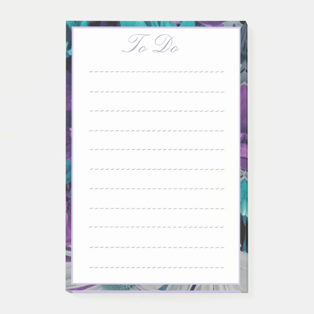 Purple and Blue Flower Smash Post-it Notes (Front)