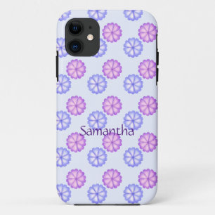 Purple And Blue Flowers Case-Mate iPhone Case